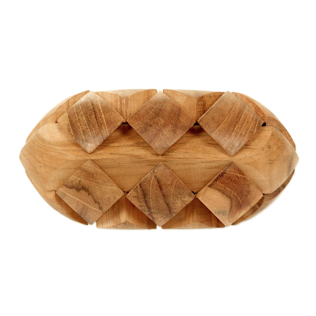 Hand Crafted Teak Wood Puzzle from Java - Mind Bender