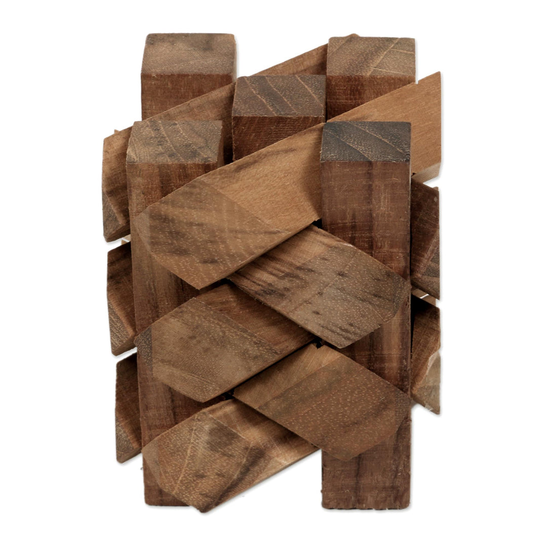 Artisan Crafted Recycled Teak Wood Puzzle from Bali - Bizarre