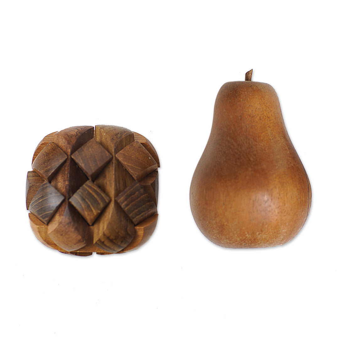 Fair Trade Recycled Teak Wood Puzzle from Java - Open Me Up