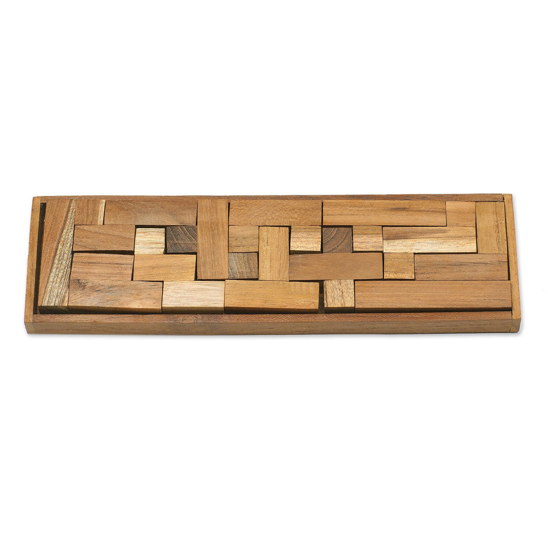 Hand Crafted Recycled Teak Wood Puzzle from Java - Tray of Fun