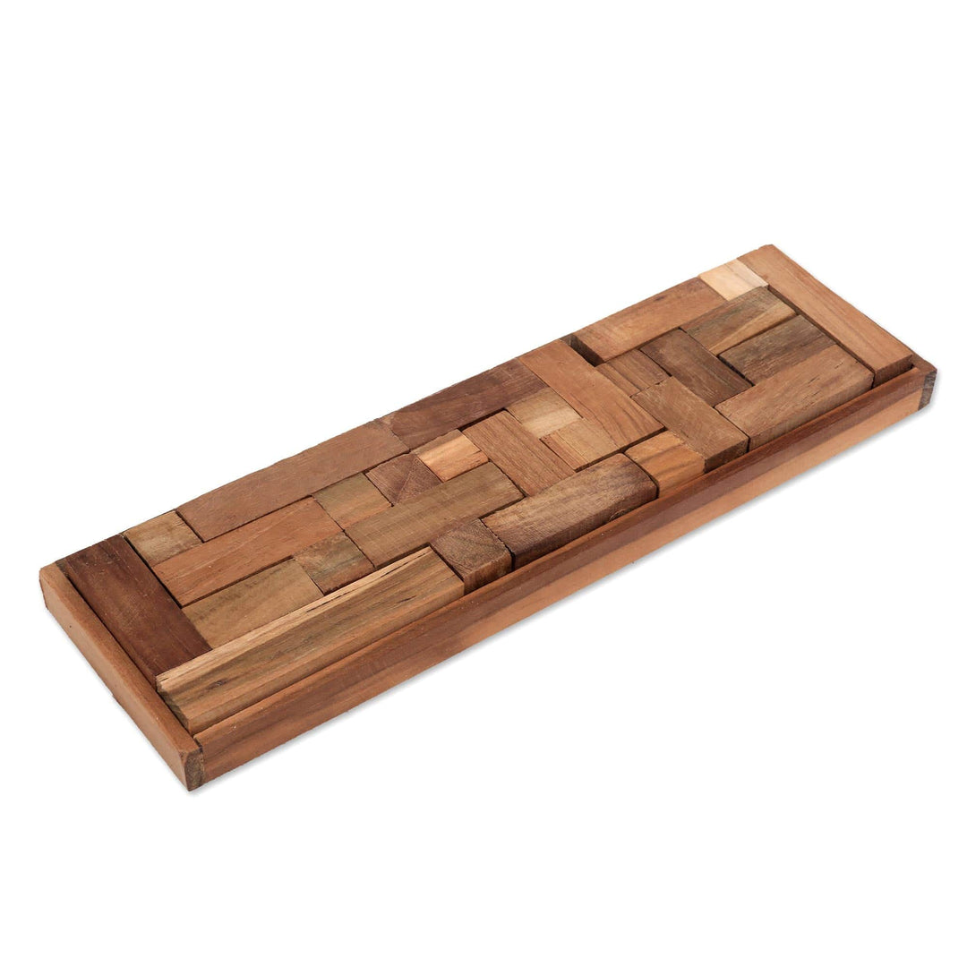 Hand Crafted Recycled Teak Wood Puzzle from Java - Tray of Fun