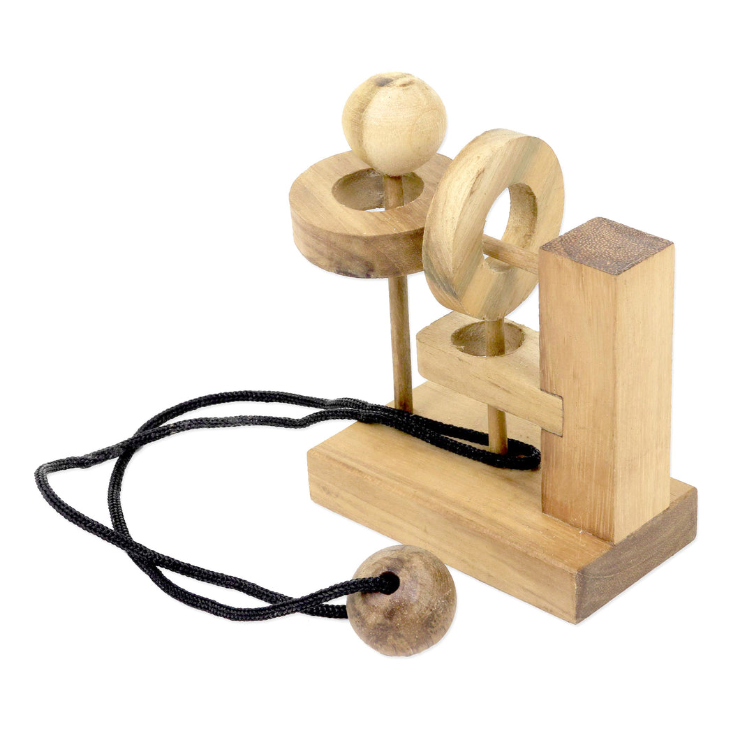 Hand Crafted Recycled Teak Wood Executive Game from Java - Sneaky Ball