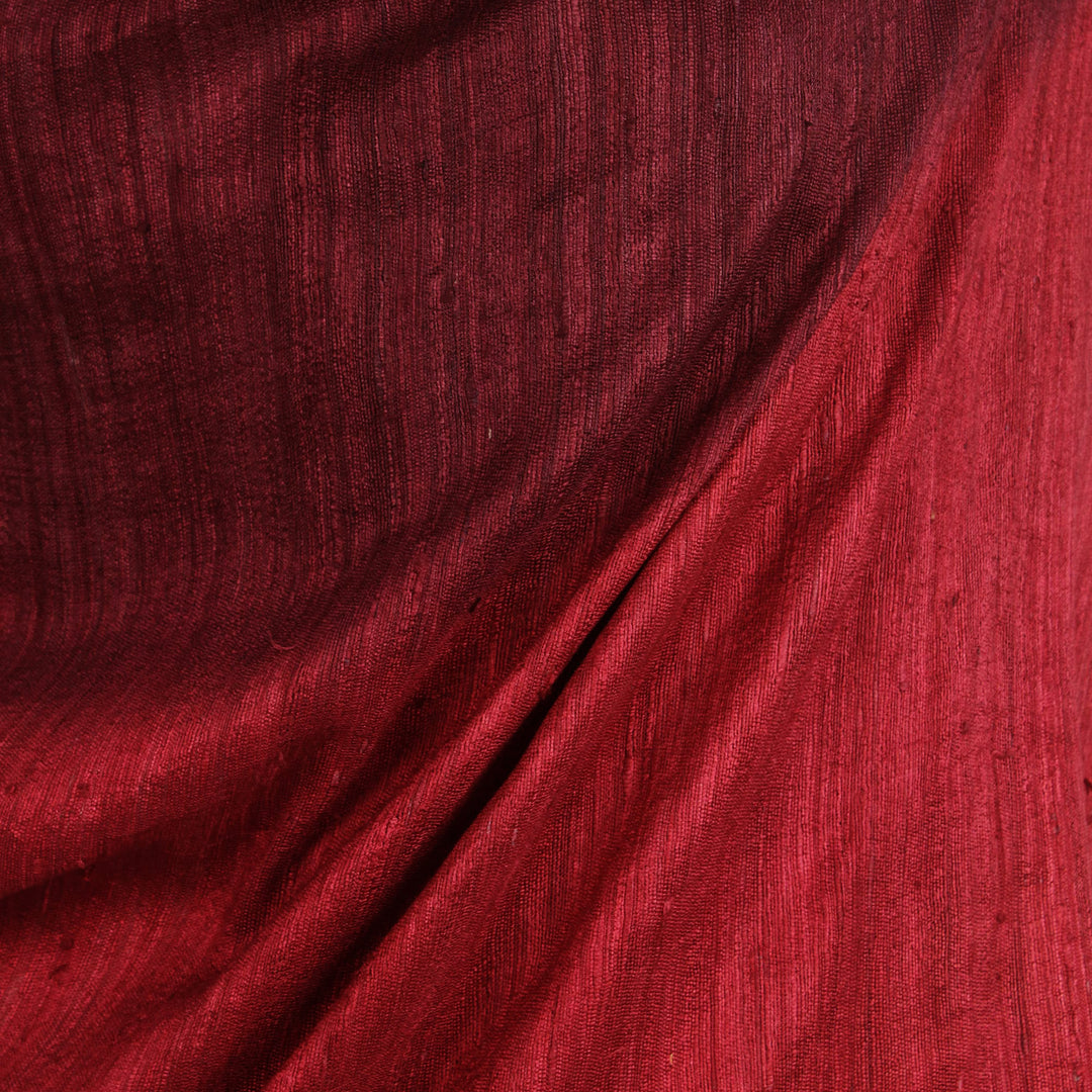 Artisan Crafted 100% Silk Shawl with Fringe from Thailand - Red Peony