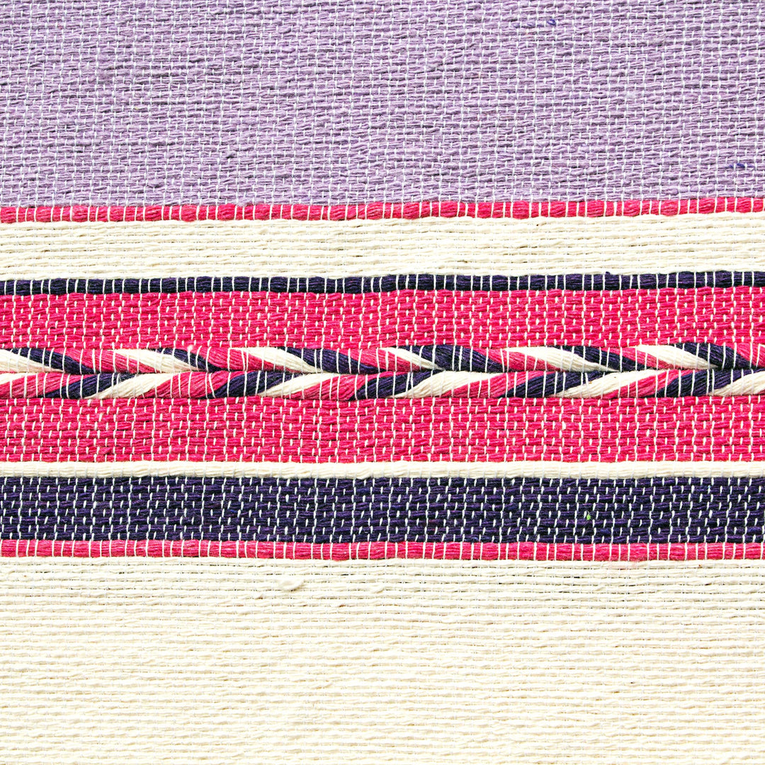 100% Cotton Artisan Crafted Table Runner in Purple and Pink - Blushing Purple