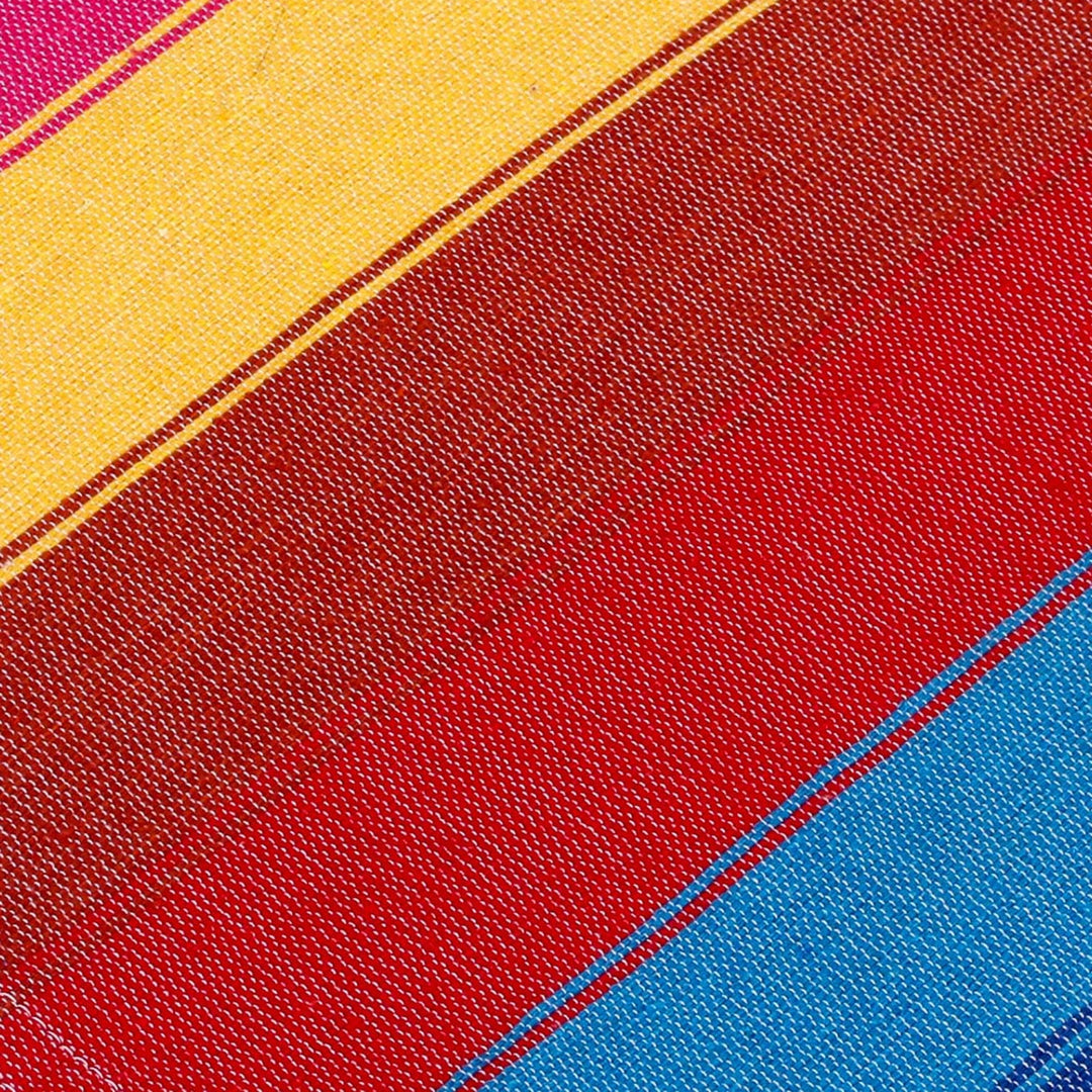 Mexican Colorful 100% Cotton Artisan Crafted Table Runner - Shimmering Rainbow