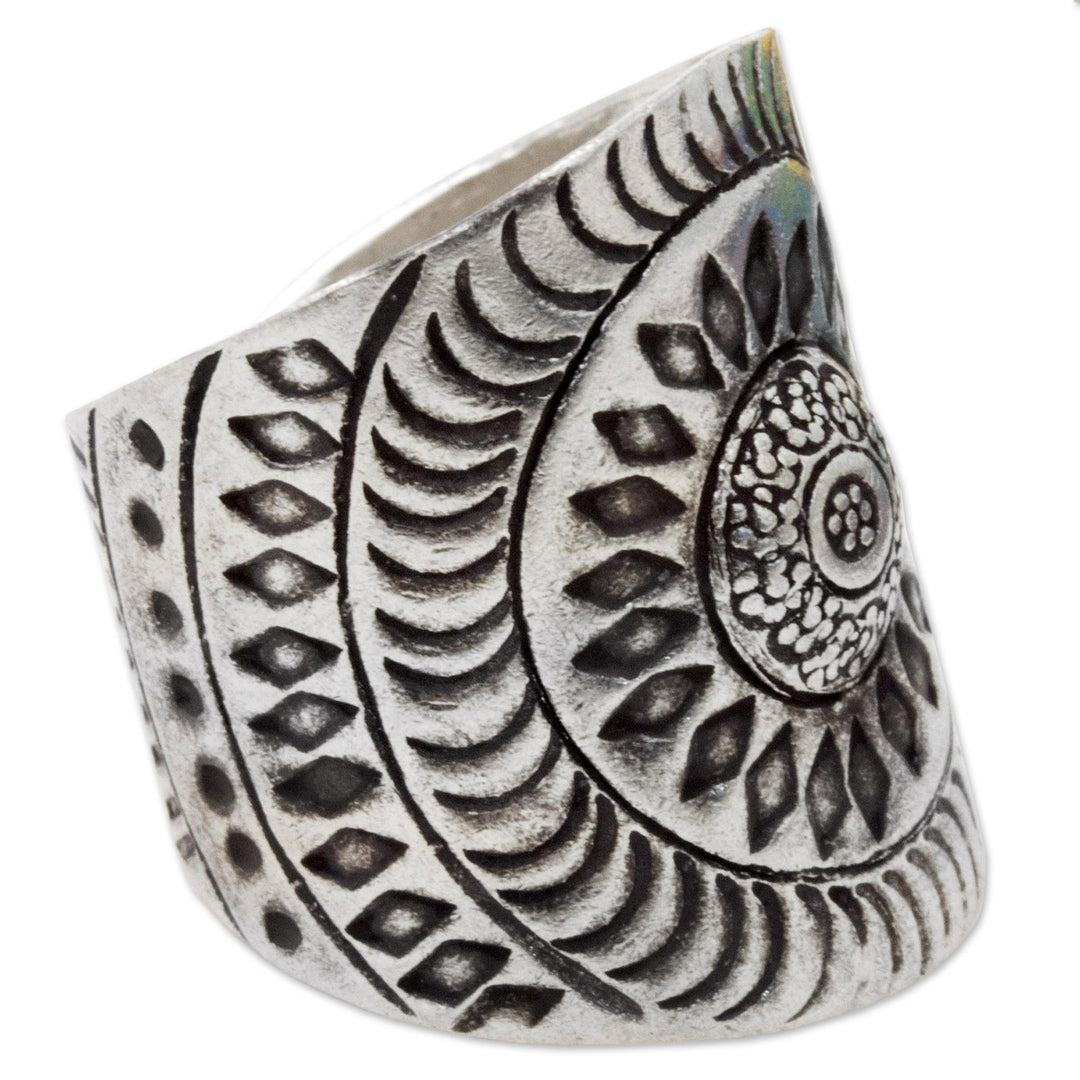 Hand Made Sterling Silver Wrap Ring Floral Thailand - Karen Aster