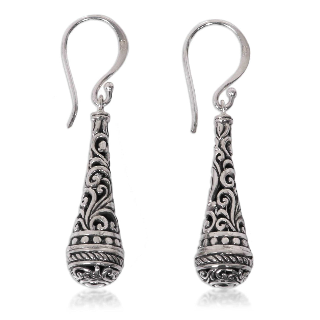 Fair Trade Handcrafted Dangle Earrings in Sterling Silver - Silent Scepter