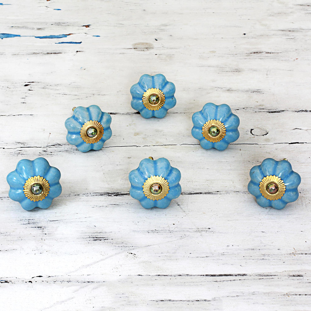 Floral Beauties in Sky Blue