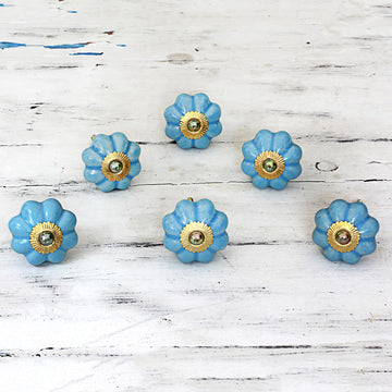 Floral Beauties in Sky Blue