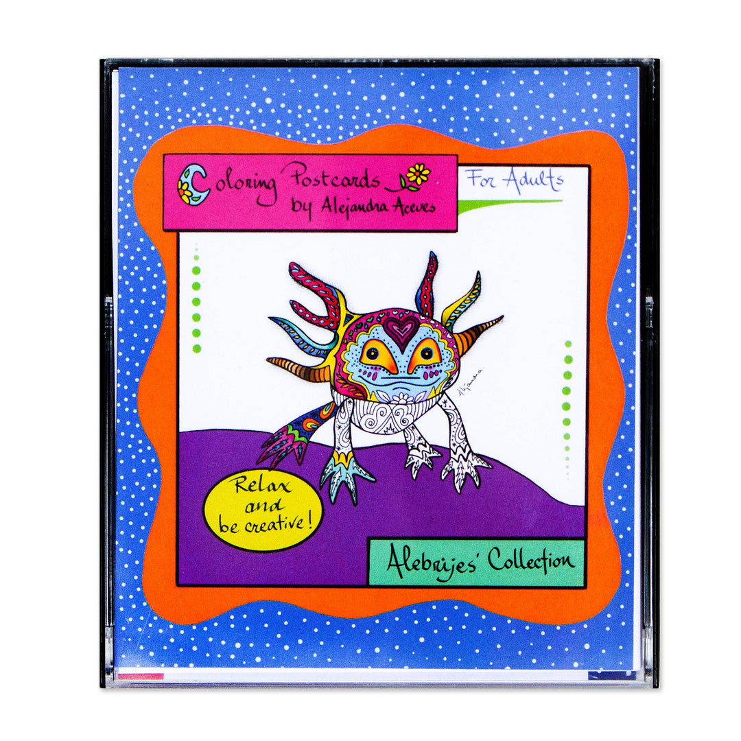 Gift Idea 10 Coloring Postcards of Mexican Animal Alebrijes - Alebrije Collection