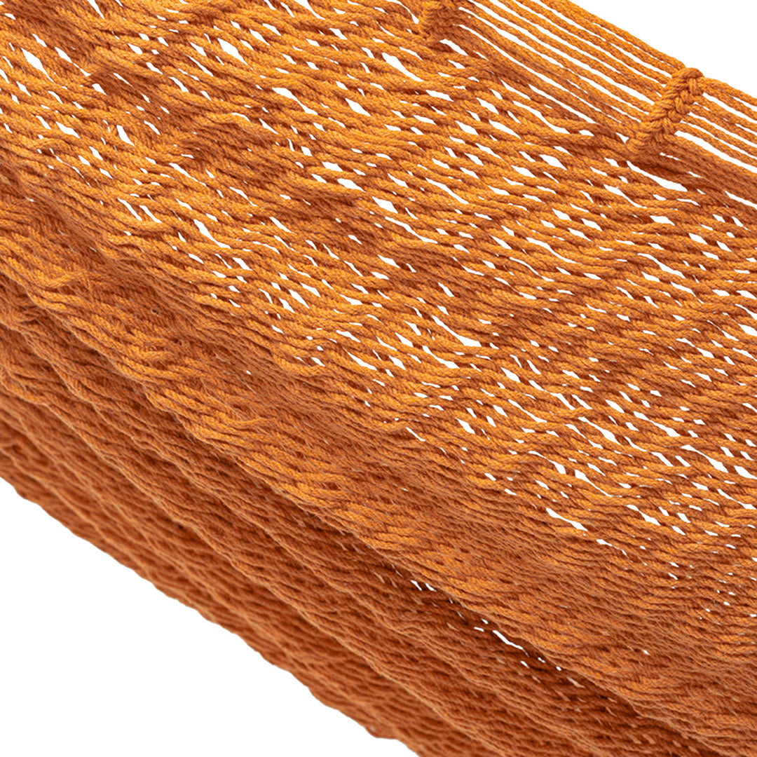 Solid Maya Orange Hand Woven Cotton Hammock (Single) - Mango Paradise