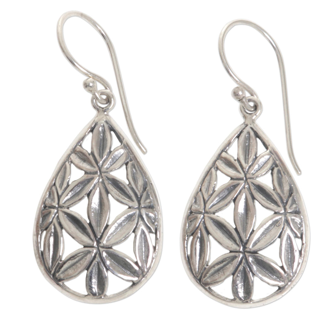 Hand Made Sterling Silver Dangle Earrings Leaf Indonesia - Bamboo Canopy
