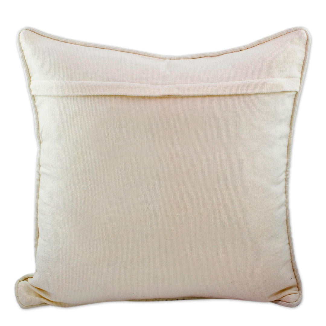 Two-headed Maya Eagle on Alabaster Cotton Cushion Cover - Kot, Divine Eagle