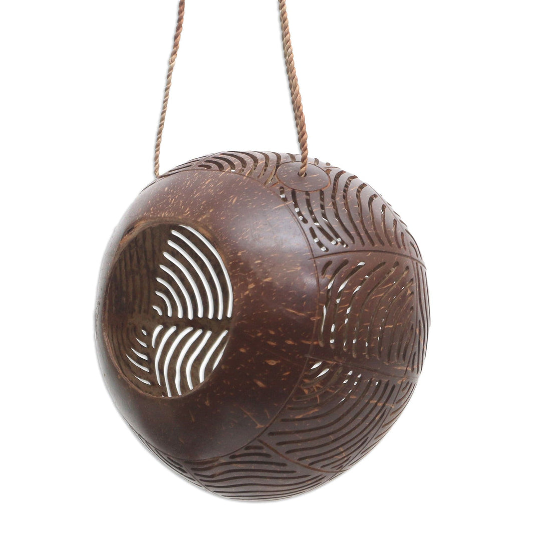 Hand Made Coconut Shell Birdhouse Wave from Indonesia - Air Waves