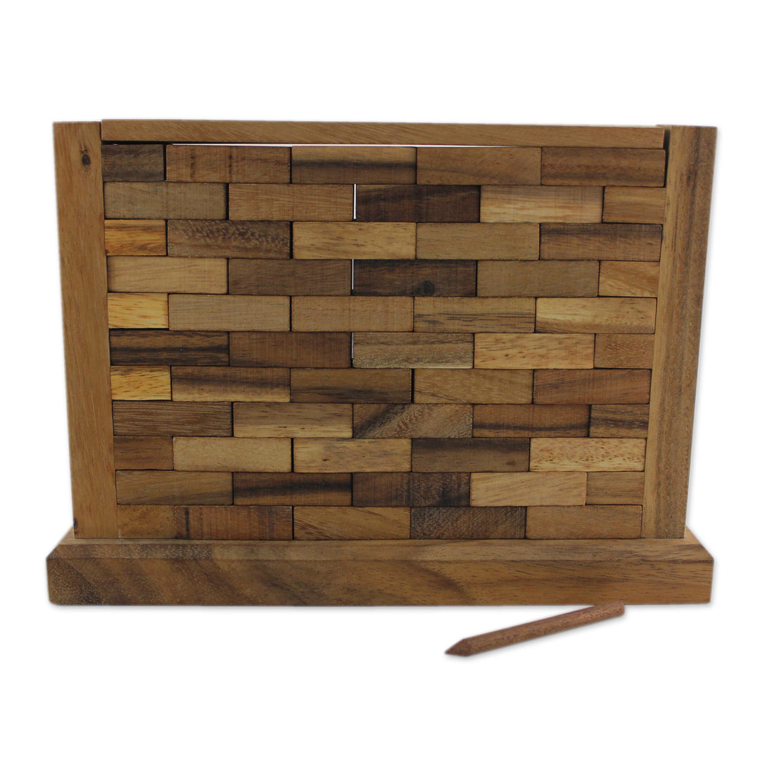 Handmade Multi Player Raintree Wood Game from Thailand - Stacking Wall
