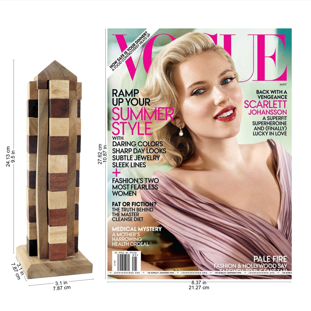 Hand Made Wood Tower Puzzle Game from Thailand - Babylon Tower