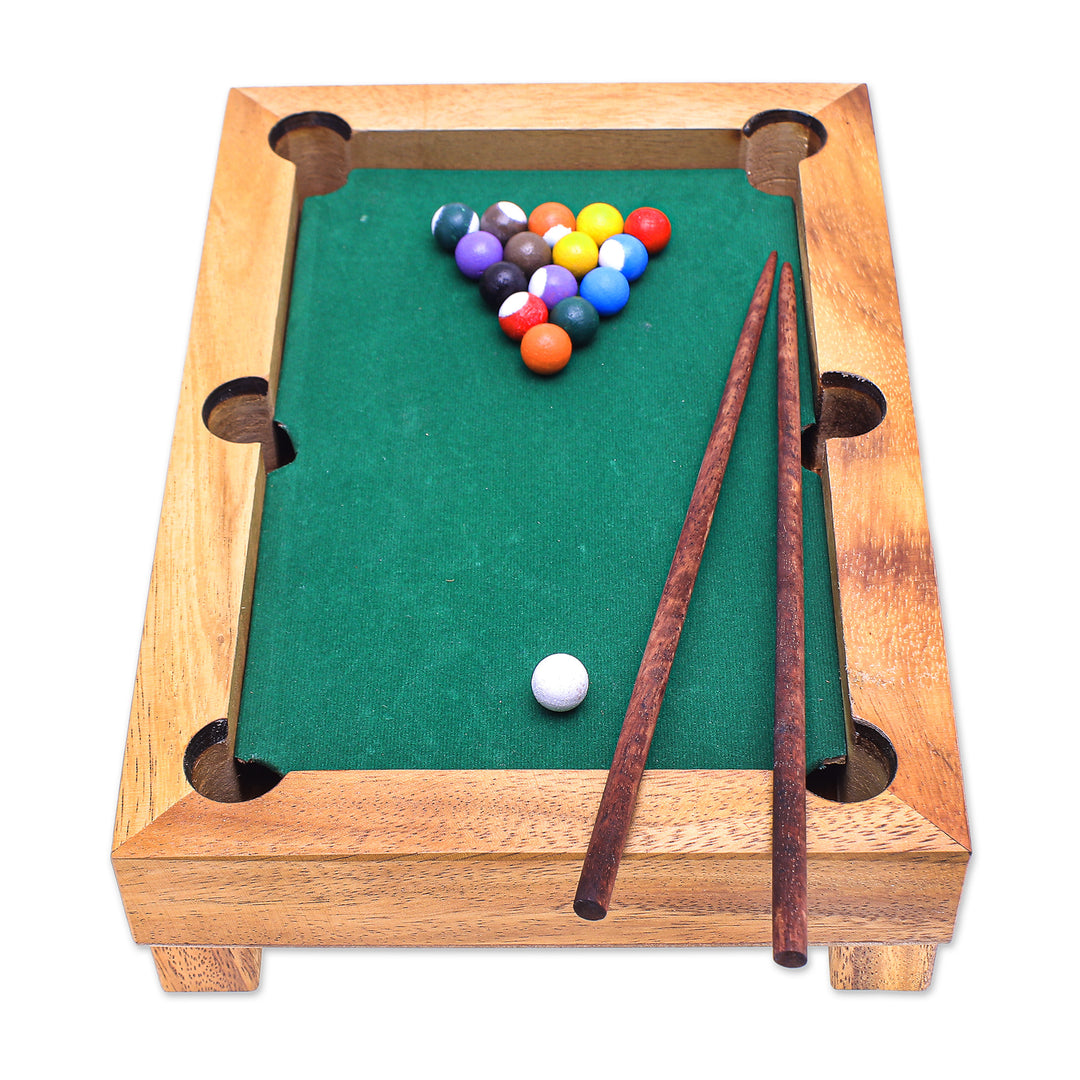 Handmade 12-Inch Raintree Wood Billiards Game from Thailand - Best of Billiards