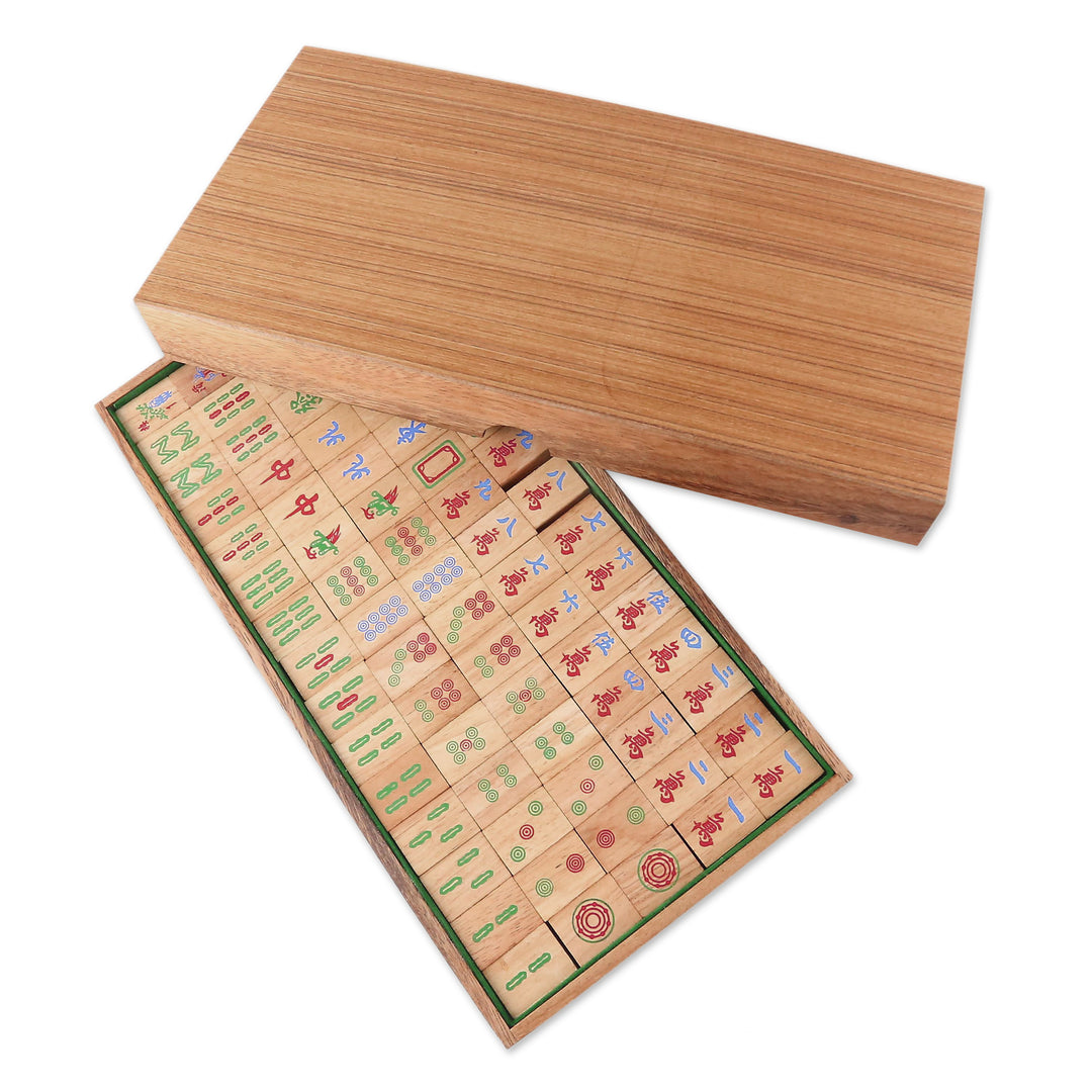 Hand Made Wood Mah Jongg Game from Thailand - Mah Jongg