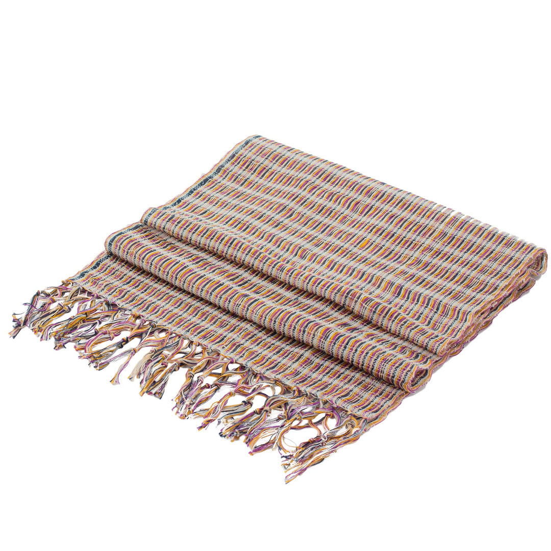 Artisan Designed and Crafted Cotton Scarf - Subtle Textiles on Grey