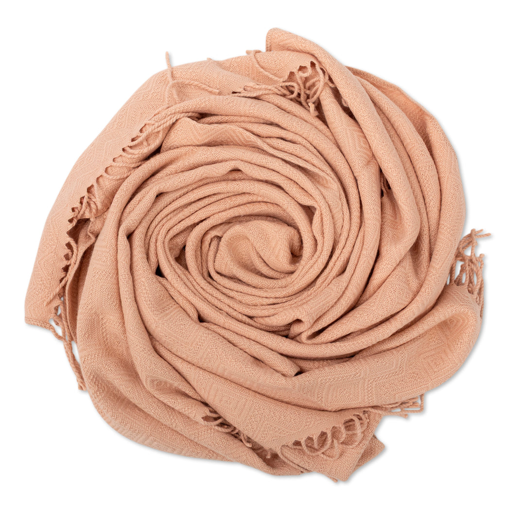 Alpaca Acrylic Blend Throw Blanket in Sand from Peru - Sandy Passion