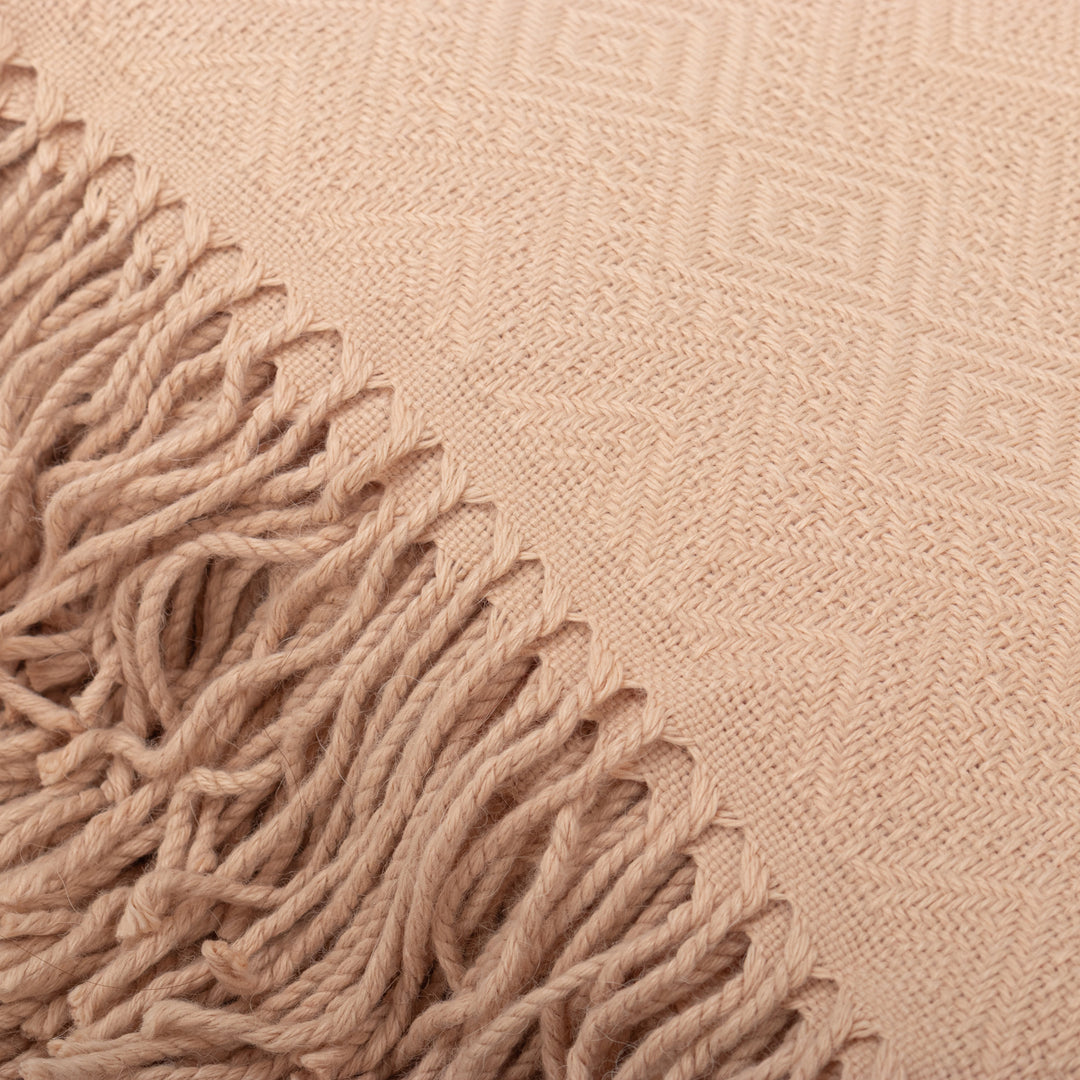 Alpaca Acrylic Blend Throw Blanket in Sand from Peru - Sandy Passion