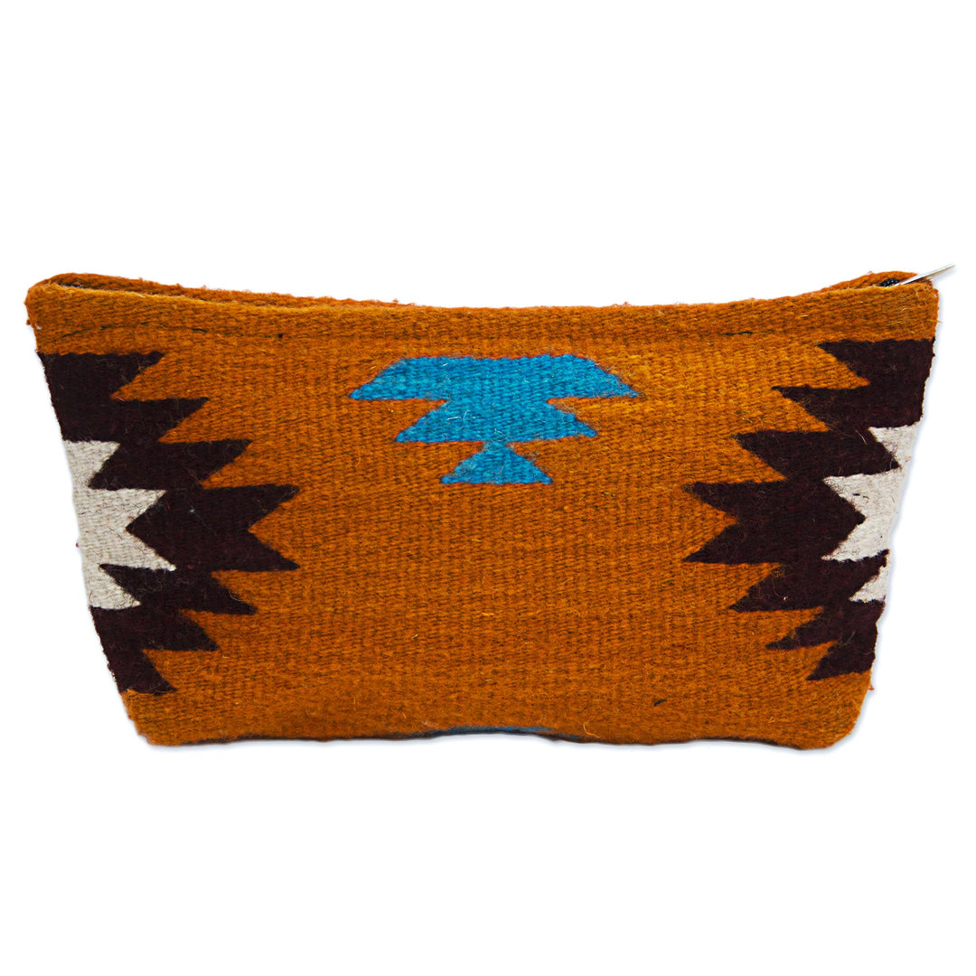 Hand Made Wool Clutch Handbag Sunrise from Mexico - Autumn Sunrise