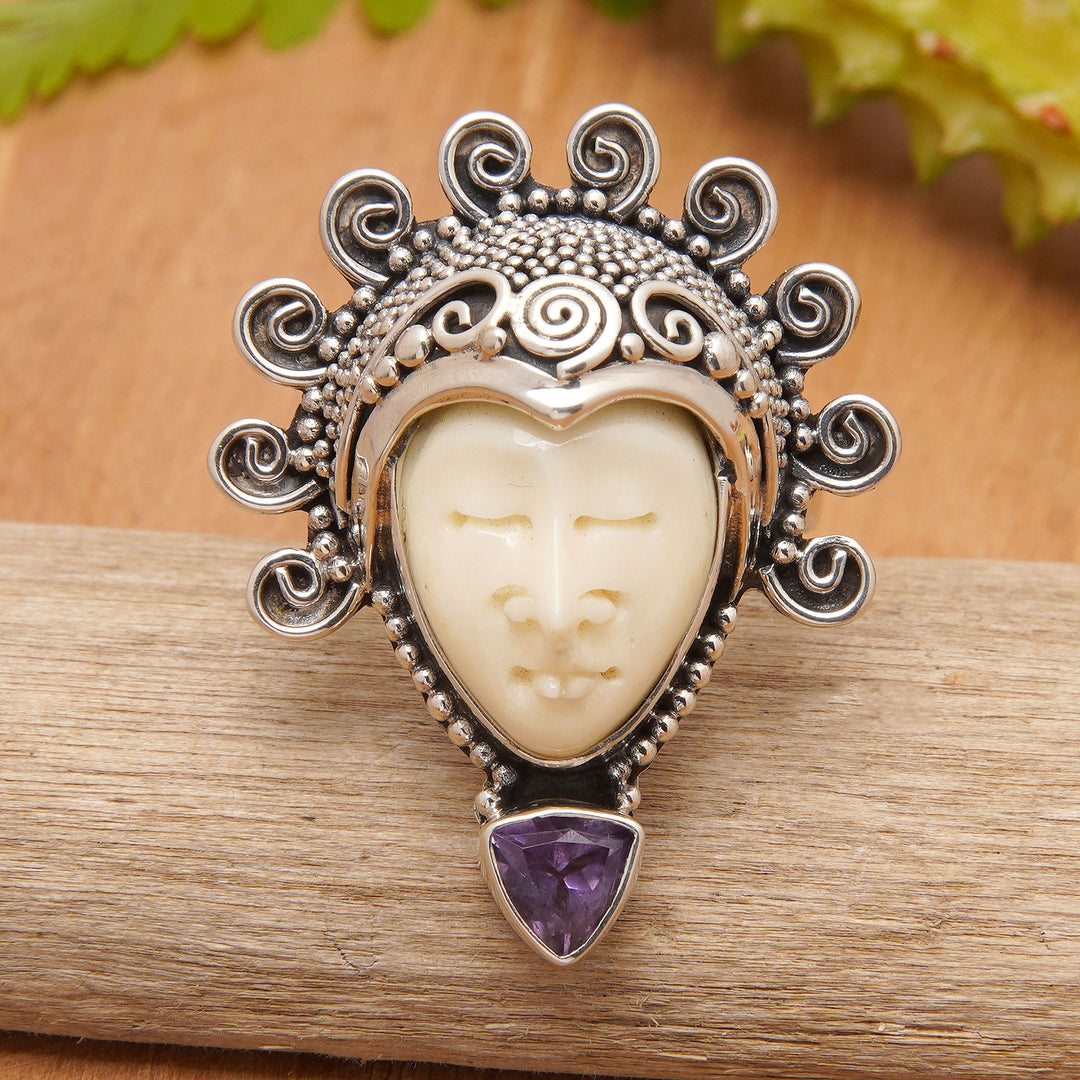 Saraswati Face in Purple