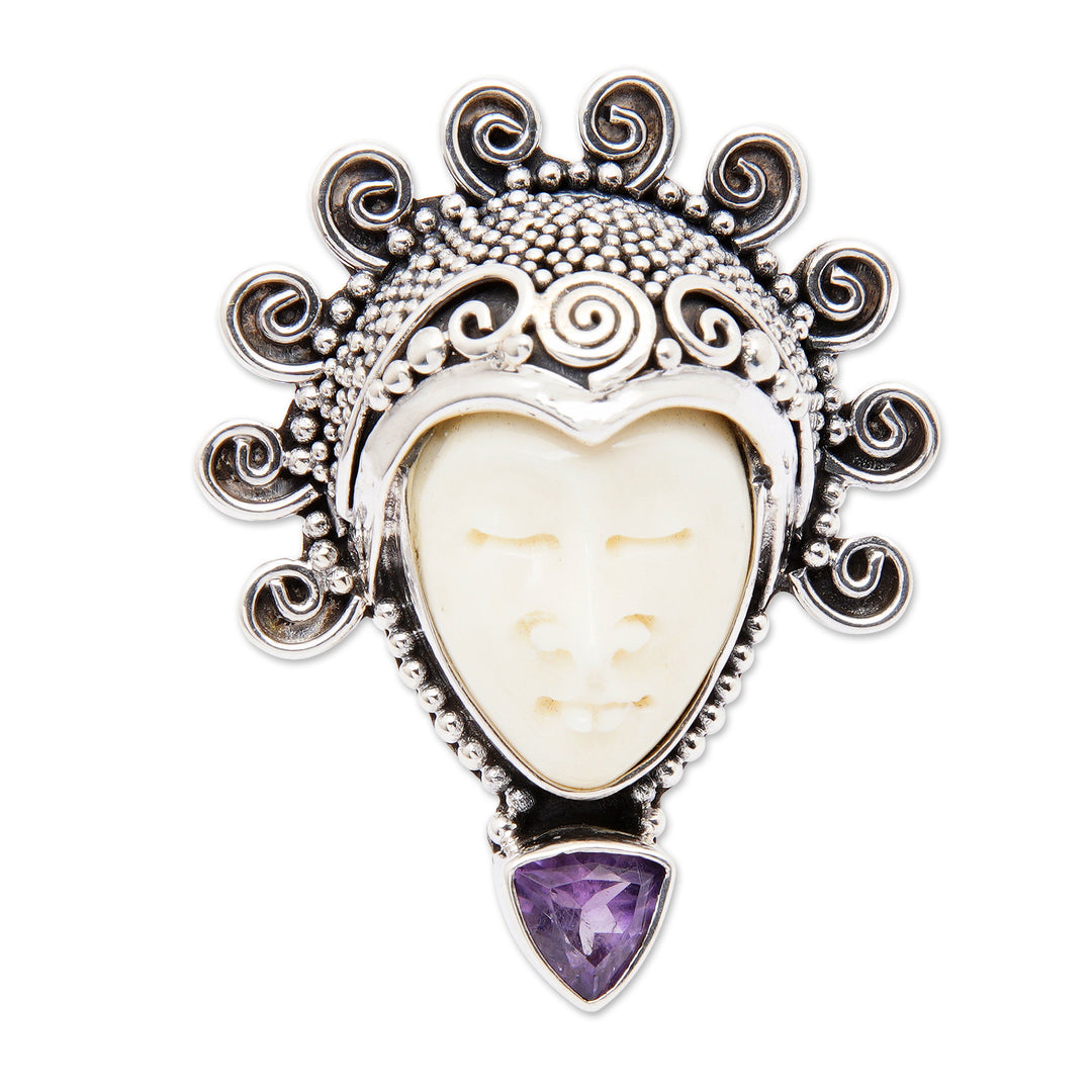 Saraswati Face in Purple