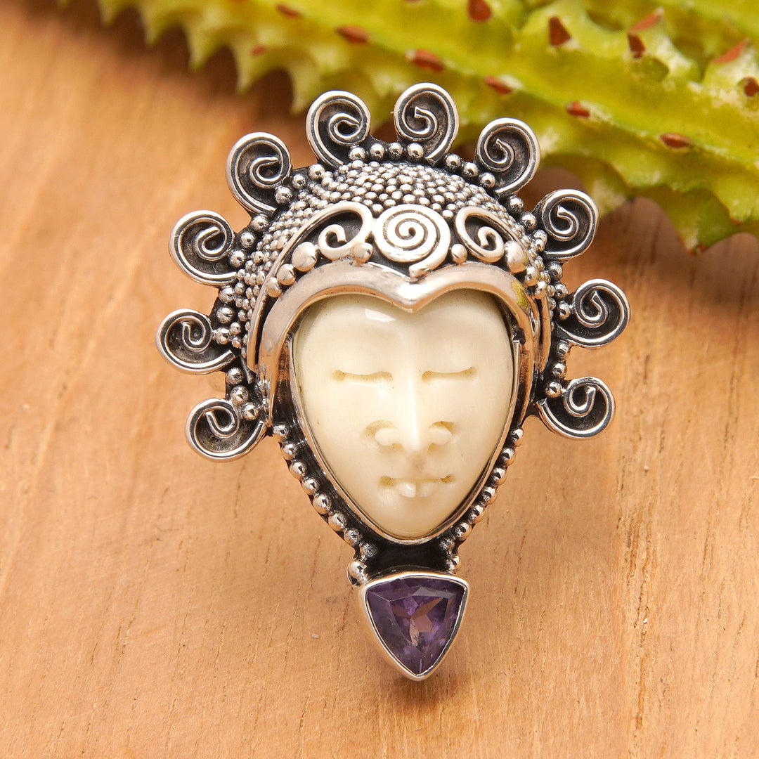 Saraswati Face in Purple