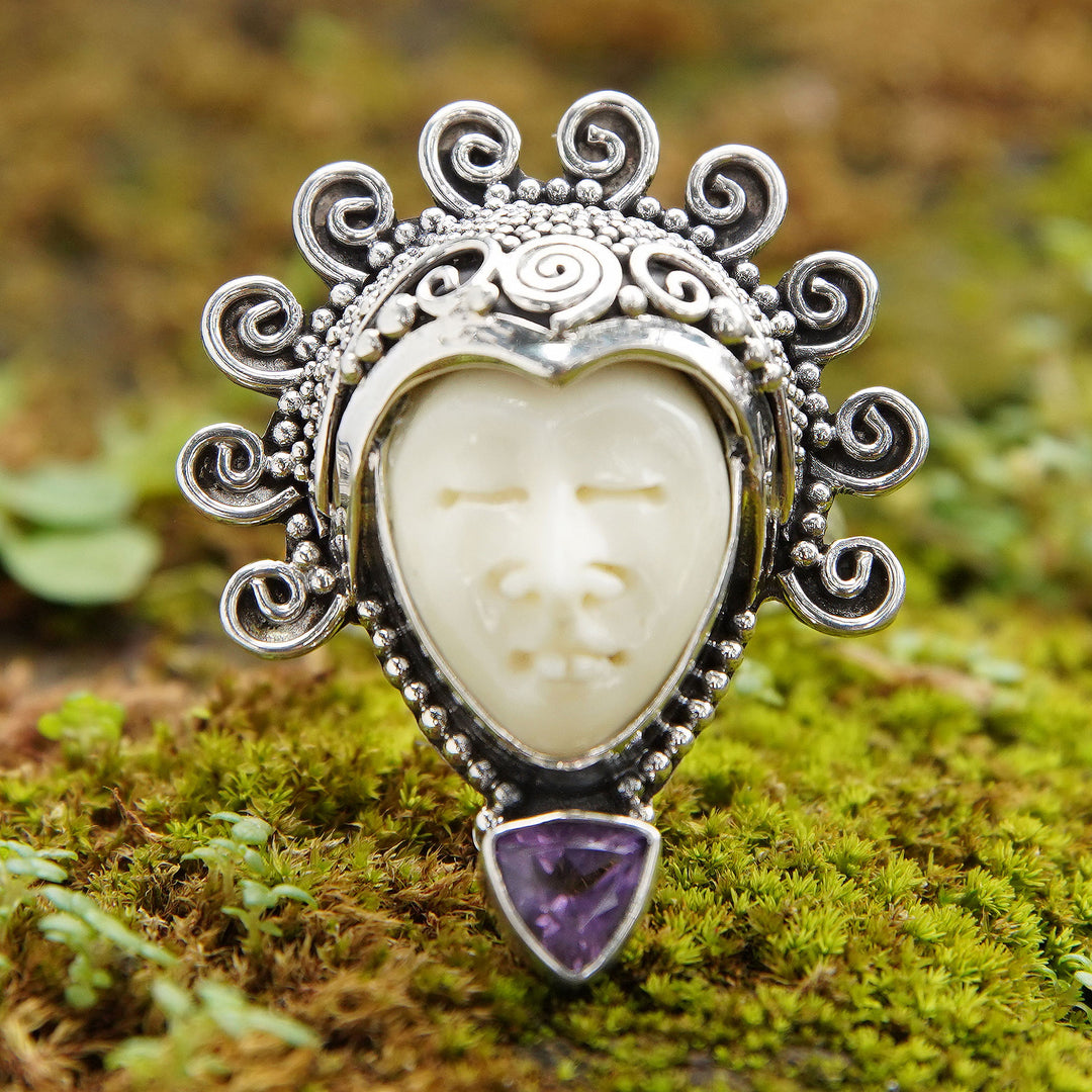 Saraswati Face in Purple