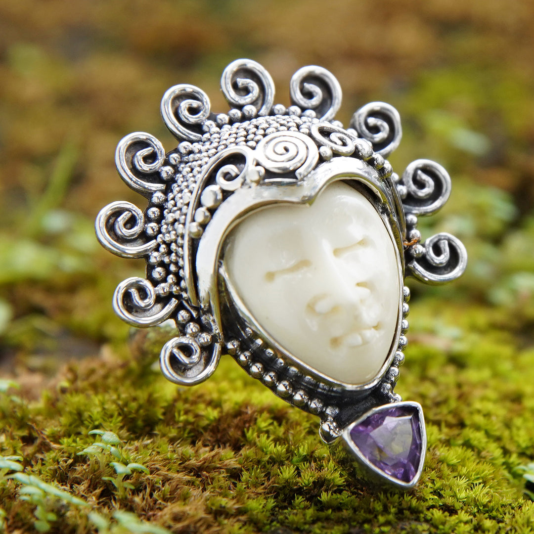 Saraswati Face in Purple