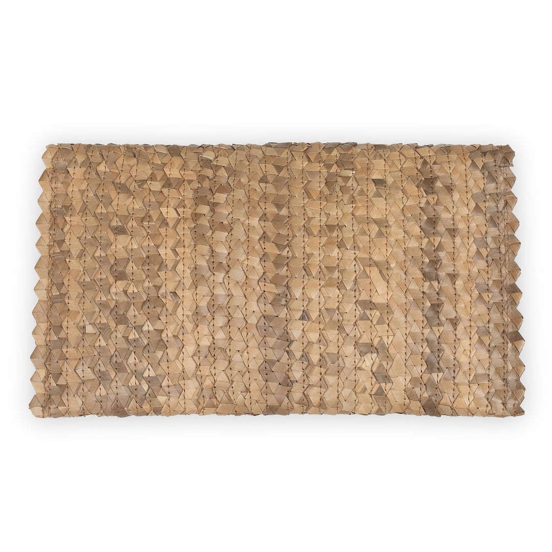 Handmade Brown Palm Leaf Clutch Handbag from Indonesia - Tropical Touch