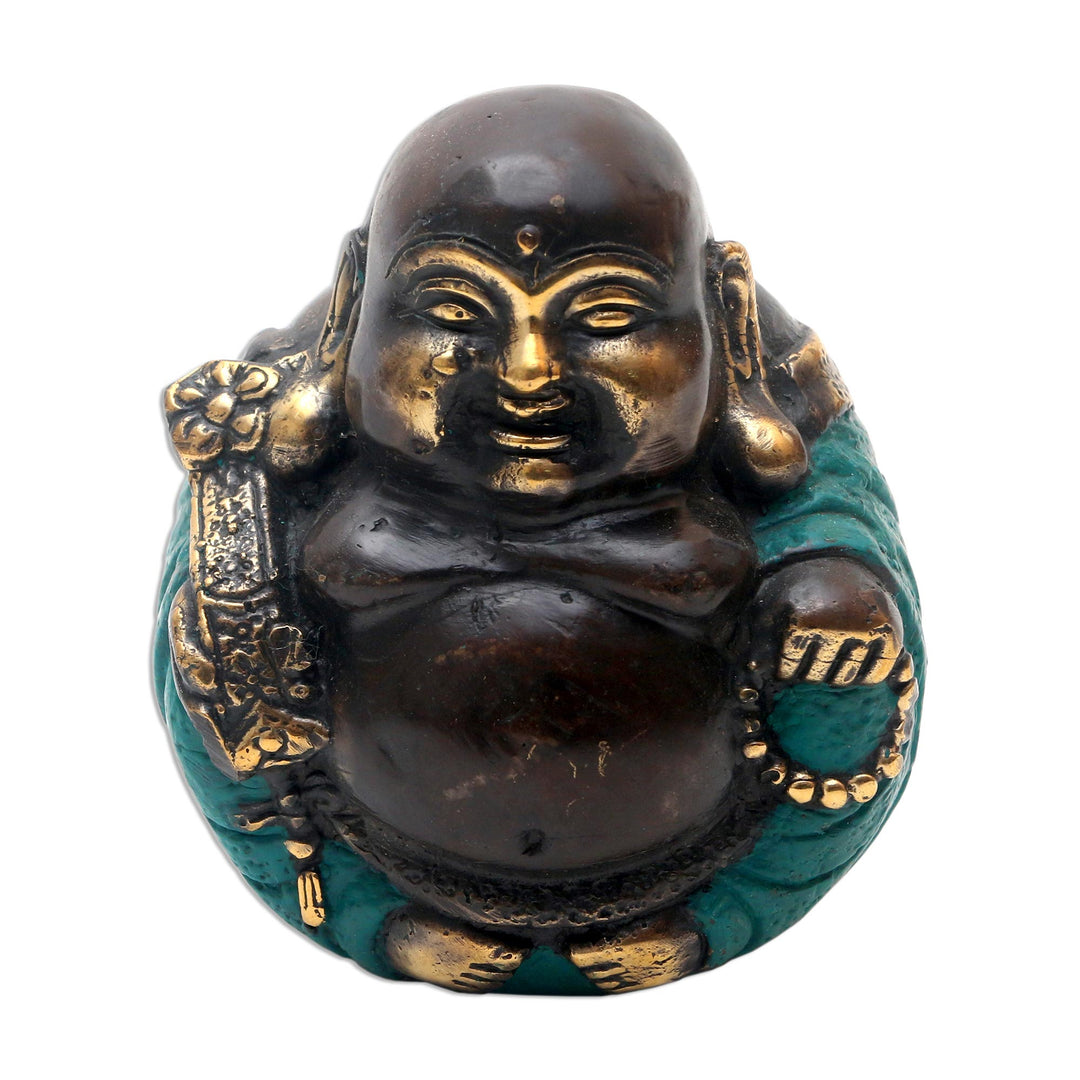 Bronze Sculpture of Sitting Buddha from Indonesia - Welcoming Buddha