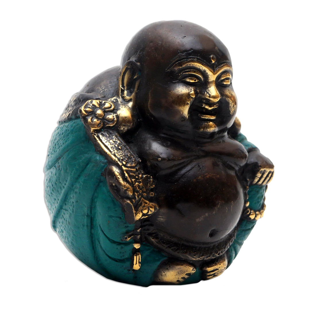 Bronze Sculpture of Sitting Buddha from Indonesia - Welcoming Buddha