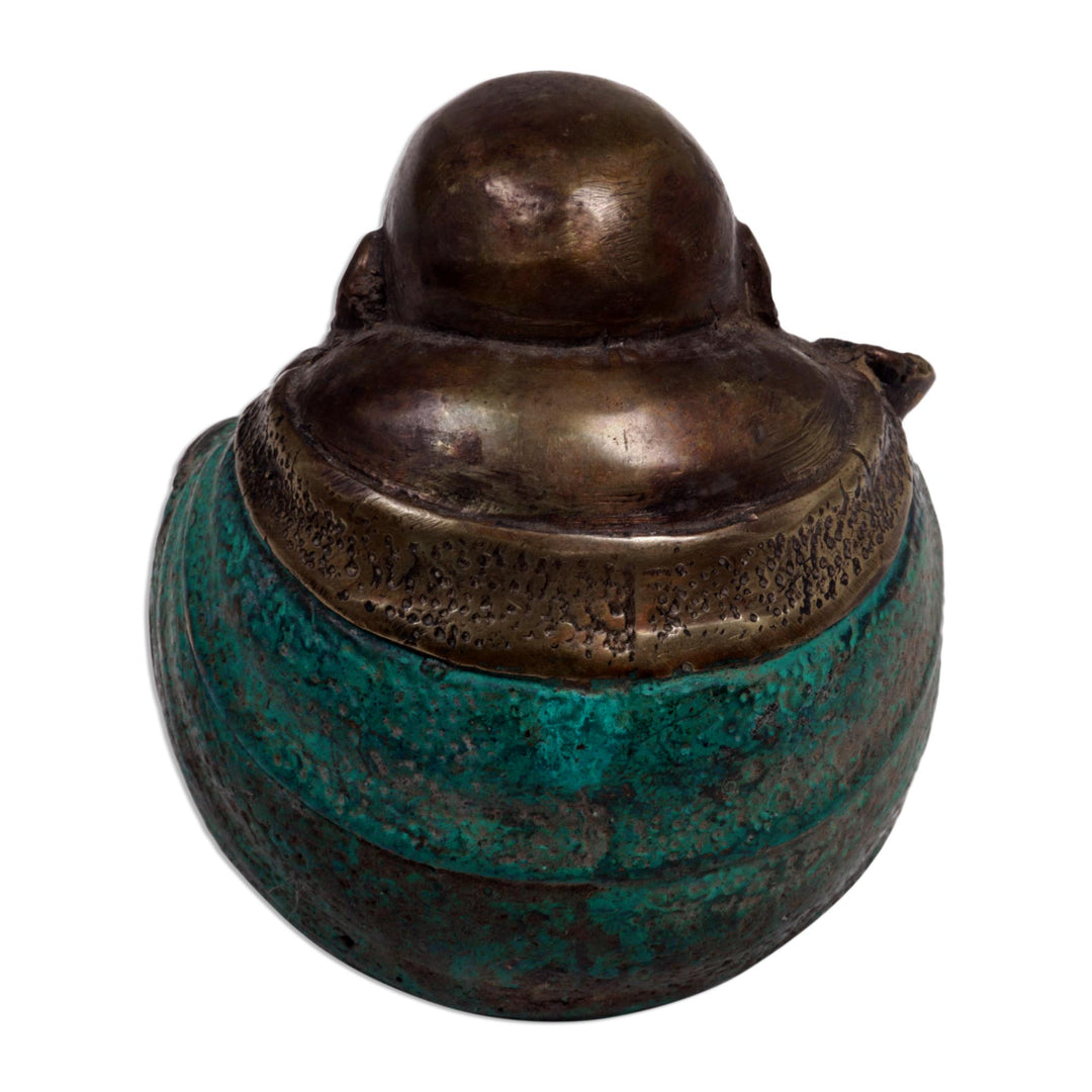 Bronze Sculpture of Sitting Buddha from Indonesia - Welcoming Buddha