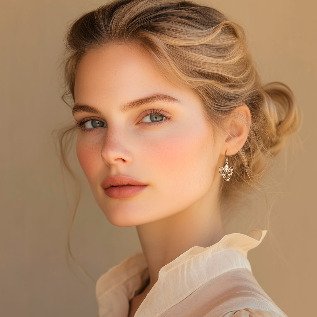 Sterling Silver Dangle Earrings Octopus from Indonesia - Octopus of the Deep