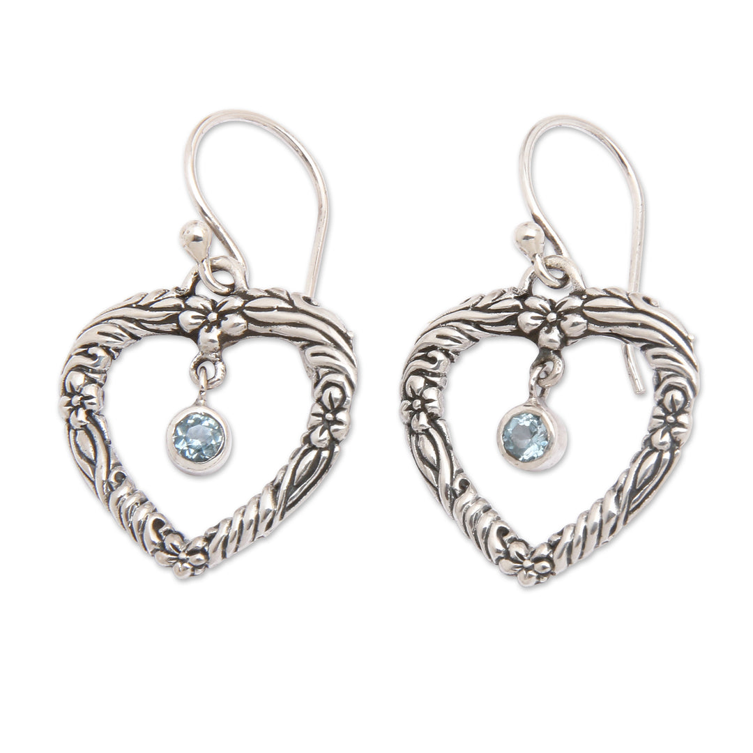 Handmade Blue Topaz and Sterling Silver Dangle Earrings - Steal My Heart