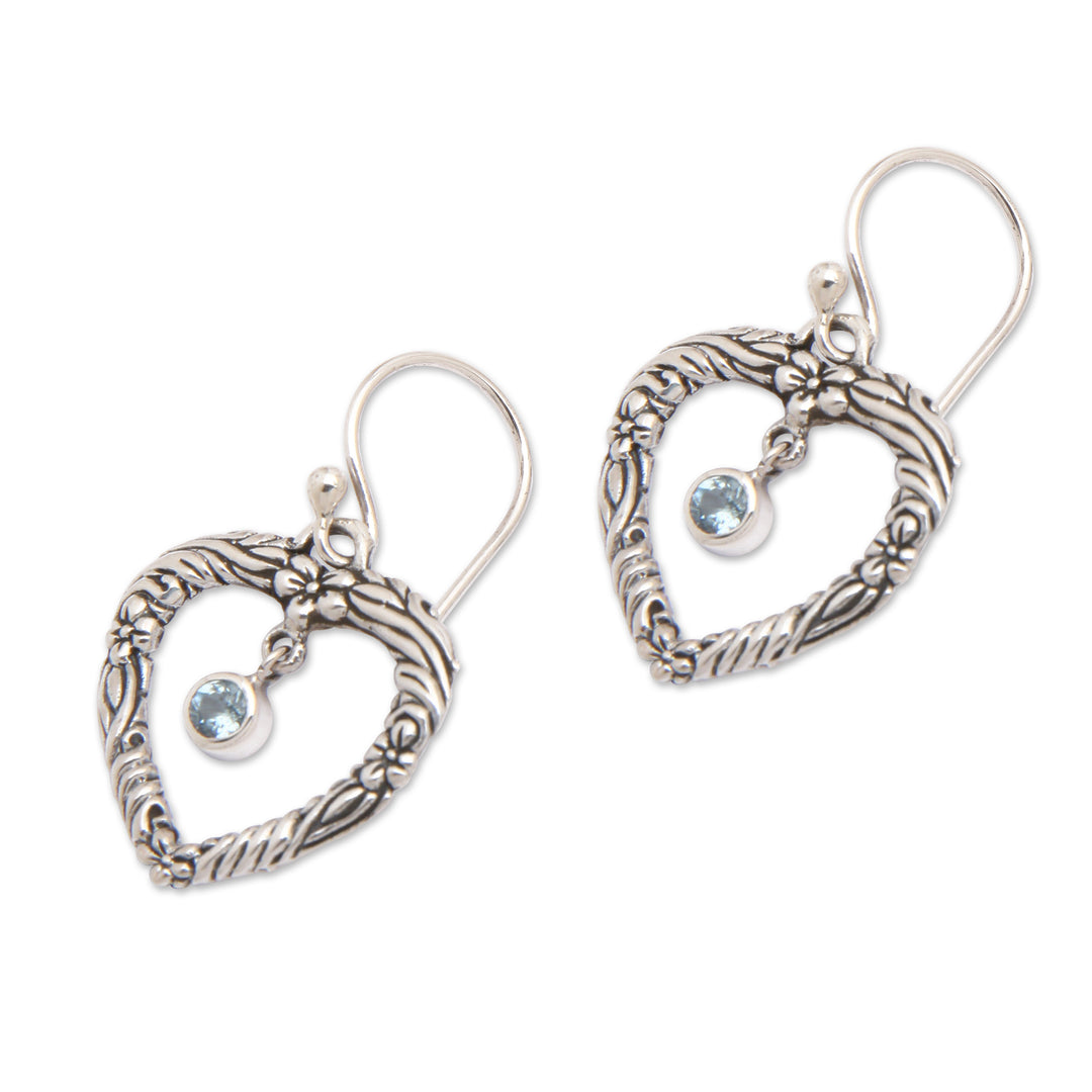 Handmade Blue Topaz and Sterling Silver Dangle Earrings - Steal My Heart