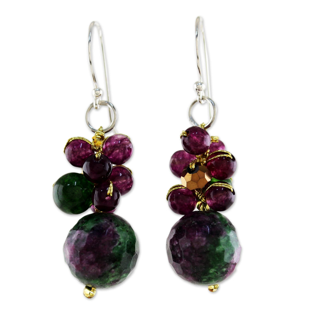 Quartz Beaded Earrings with Sterling Silver Hooks - Luscious Fruit