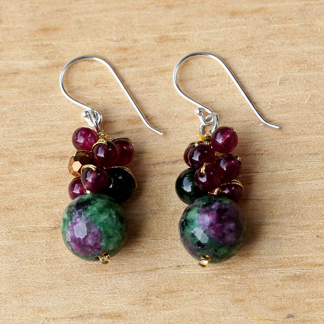 Quartz Beaded Earrings with Sterling Silver Hooks - Luscious Fruit