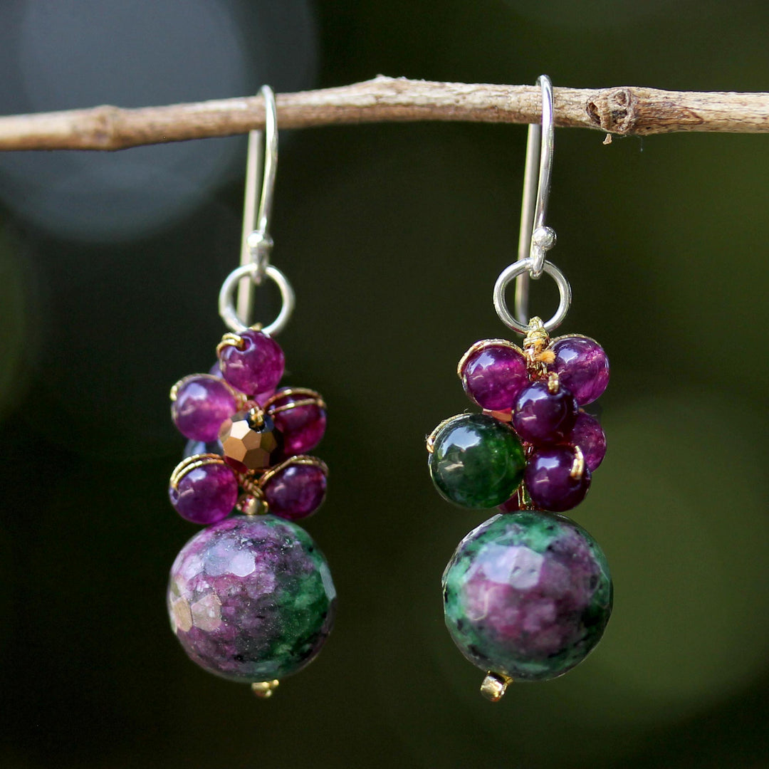 Quartz Beaded Earrings with Sterling Silver Hooks - Luscious Fruit