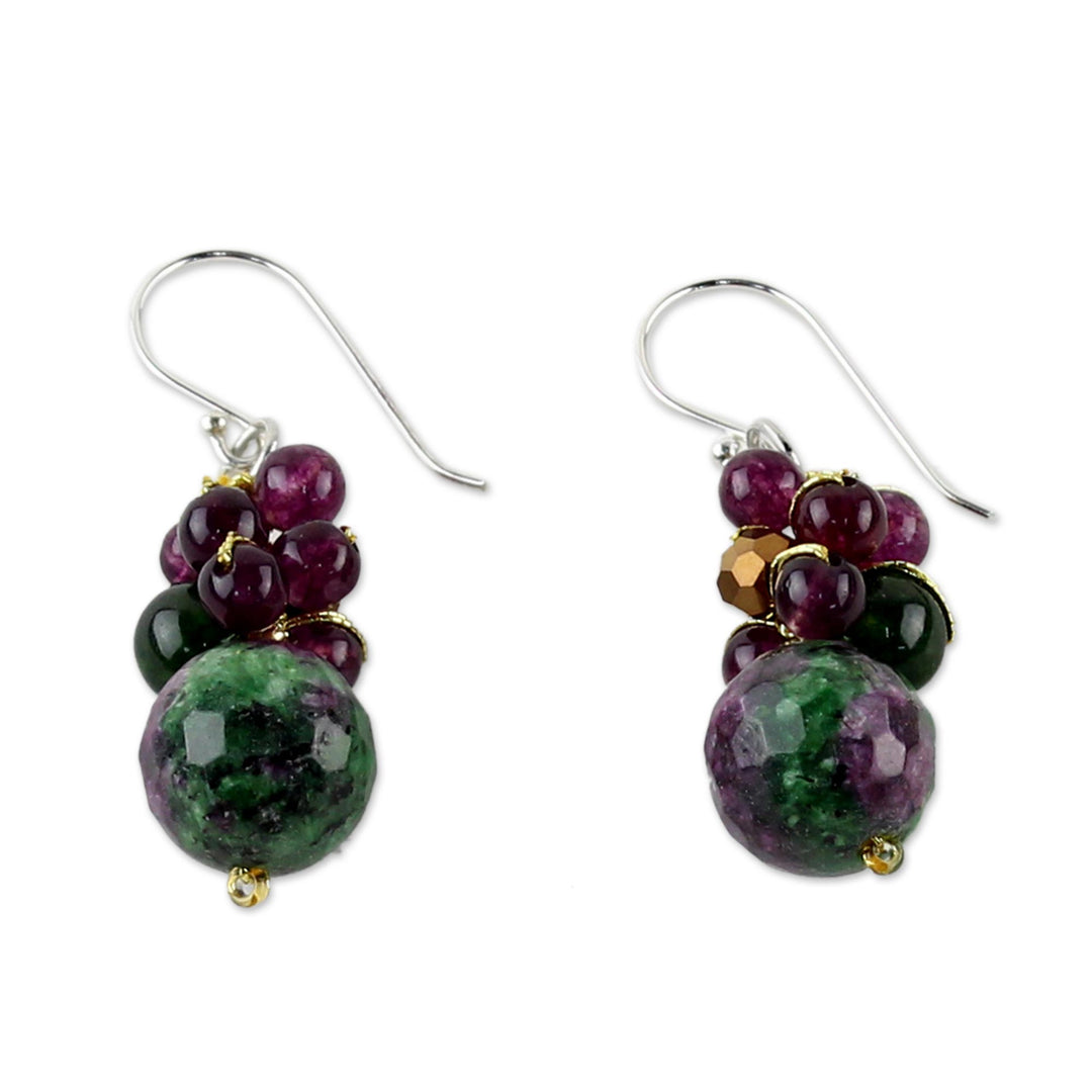 Quartz Beaded Earrings with Sterling Silver Hooks - Luscious Fruit