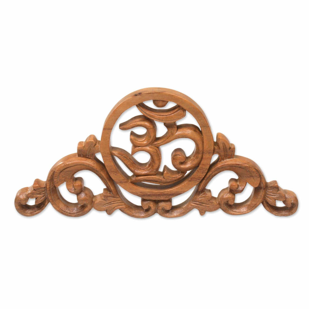 Hand Carved Suar Wood Wall Relief Panel from Indonesia - Sacred Vines