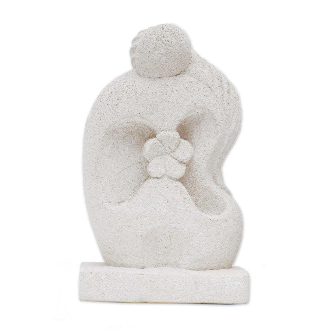 Hand Crafted Romantic Sandstone Sculpture from Indonesia - Melted Hug