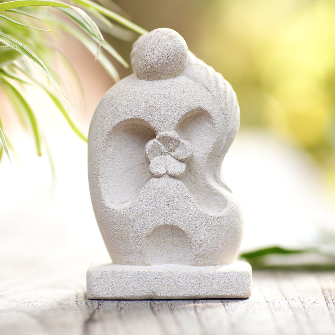 Hand Crafted Romantic Sandstone Sculpture from Indonesia - Melted Hug