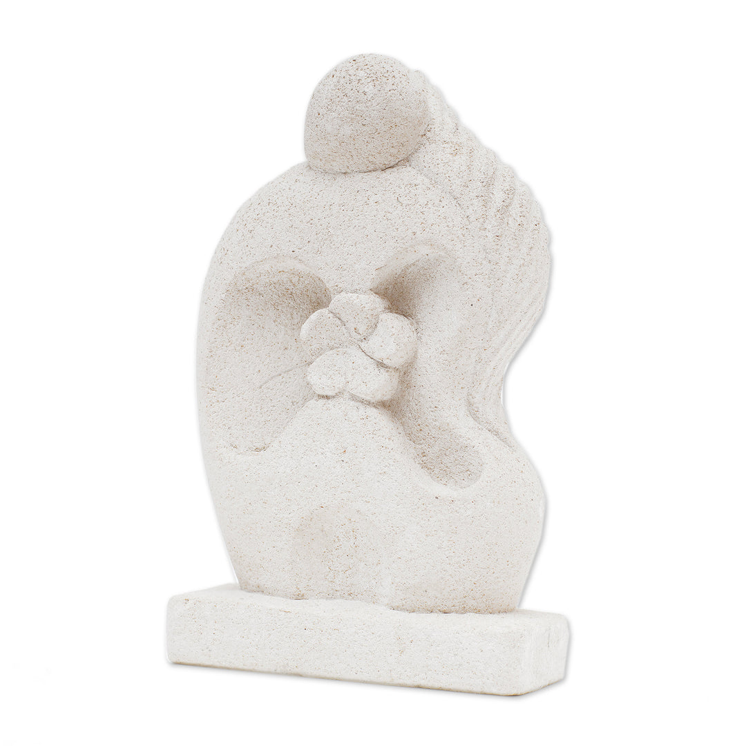 Hand Crafted Romantic Sandstone Sculpture from Indonesia - Melted Hug
