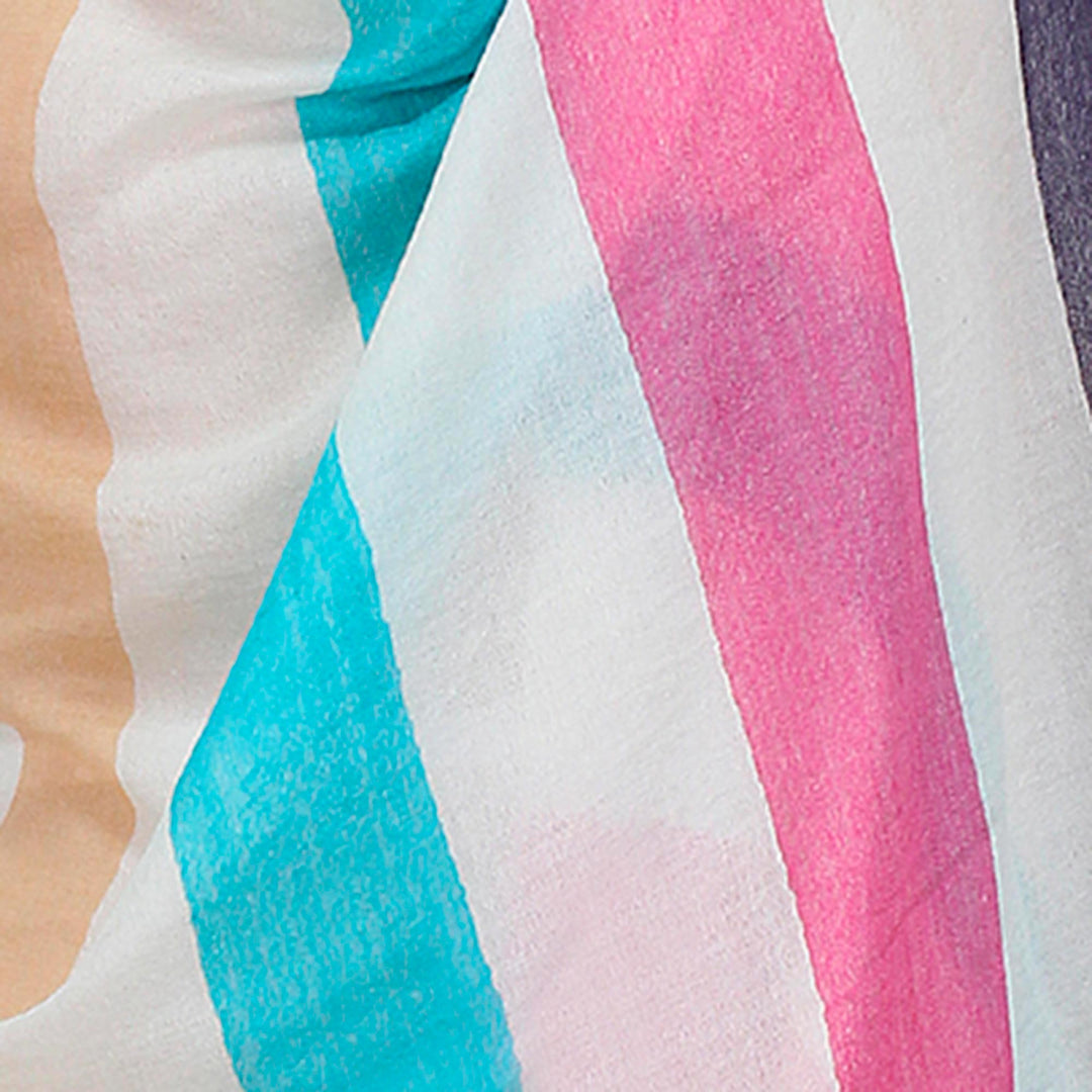 Woven Striped Wool Shawl in Multicolor by Indian Artisans - Pastel Stripes