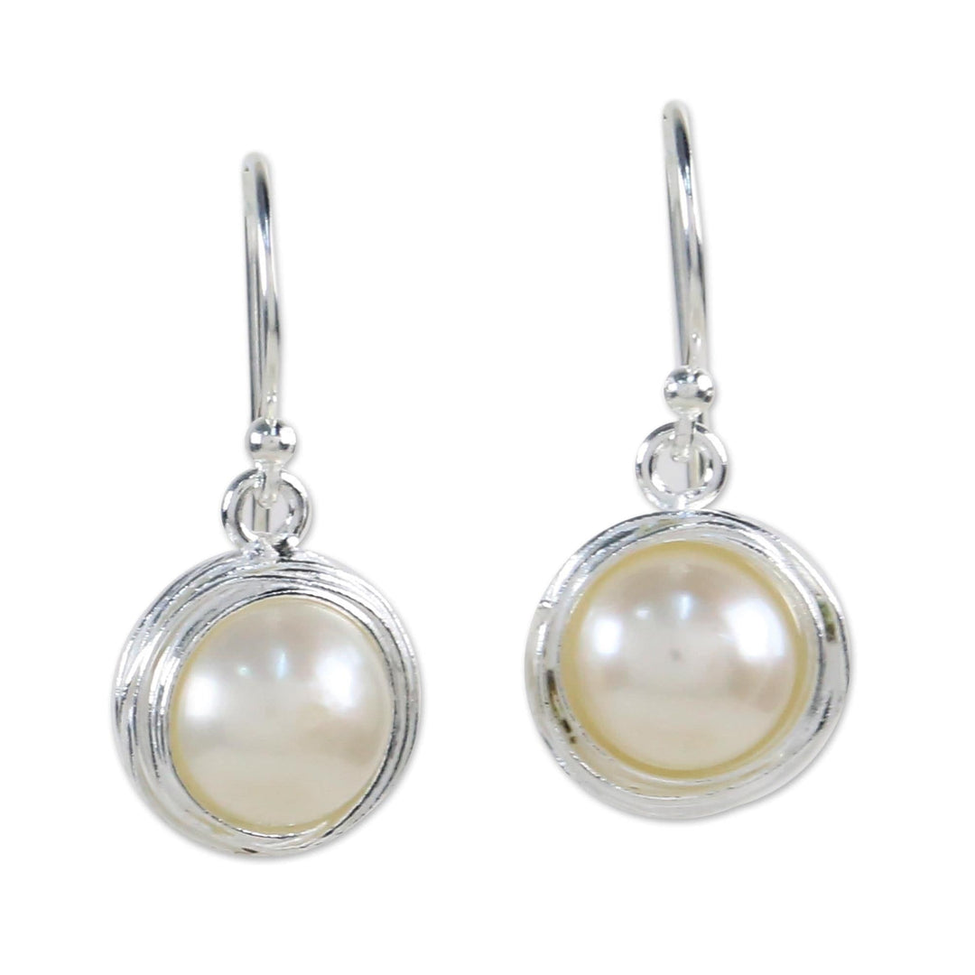 Cultured Pearl Dangle Earrings from Thailand - Pearl Radiance