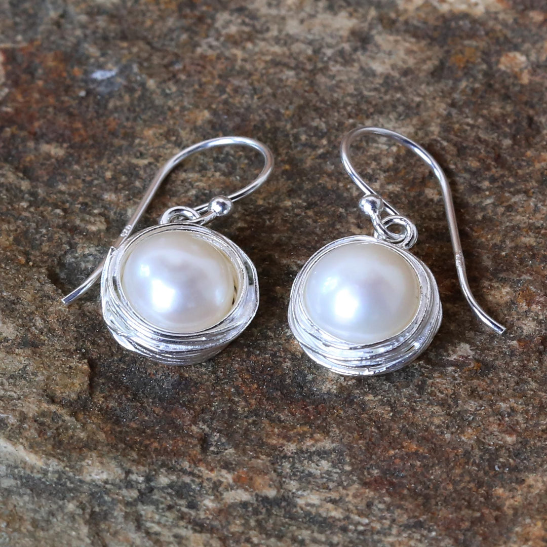 Cultured Pearl Dangle Earrings from Thailand - Pearl Radiance