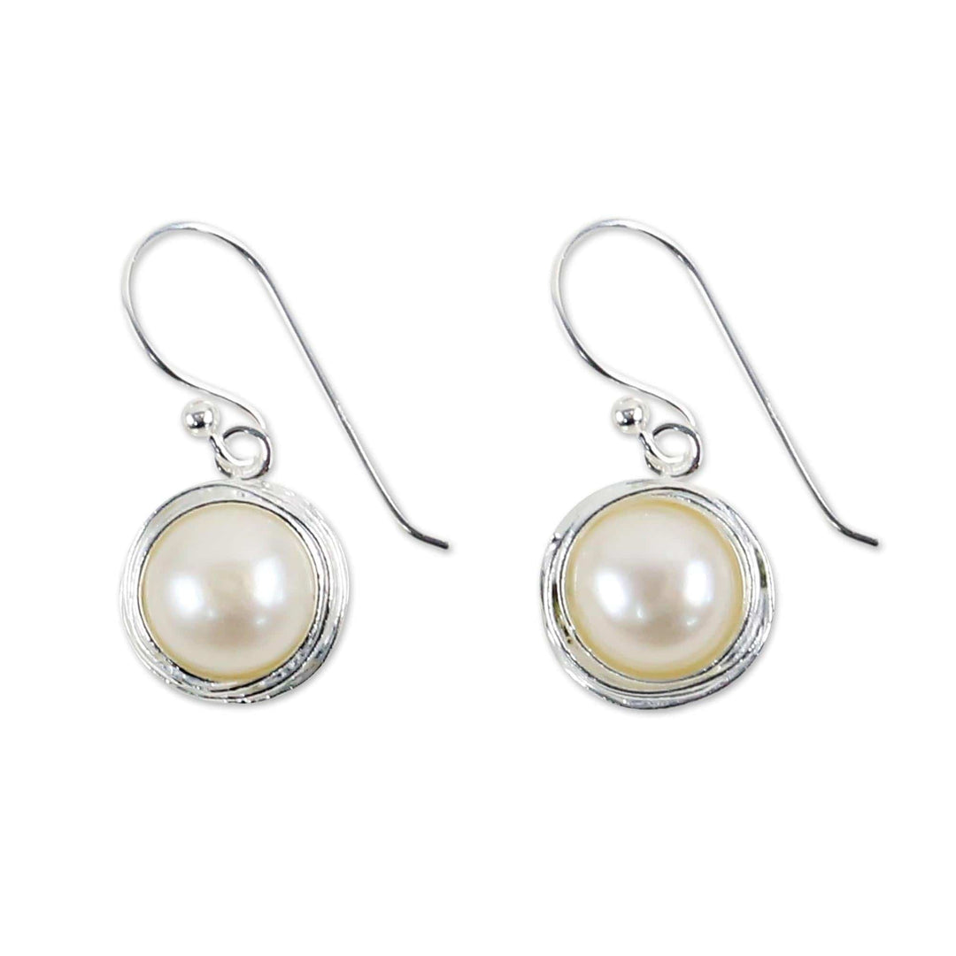 Cultured Pearl Dangle Earrings from Thailand - Pearl Radiance
